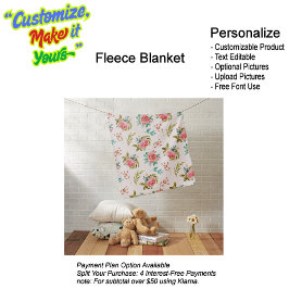 花柄フリースベビーケット1 ベビー ブランケット