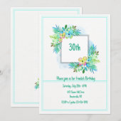 花柄フレームの招待状 招待状 (正面/裏面)