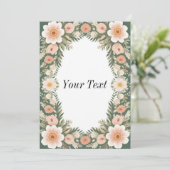 花柄フレームデザイン 招待状 (スタンド正面)