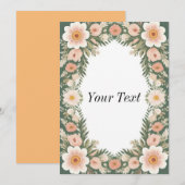 花柄フレームデザイン 招待状 (正面/裏面)