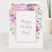 花柄フレームパーティー招待状 カード (正面)