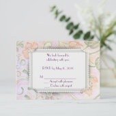 花柄フレーム 返信 招待状 (スタンド正面)