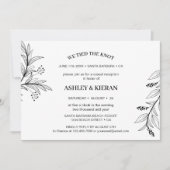 花柄ブラック＆ホワイト ウェディングプランナー 招待状 (正面)