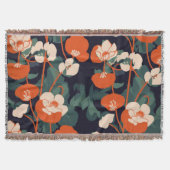 花柄ブランケット スローブランケット (正面)