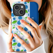 花柄ブルーベリーカスタム名前 Case-Mate iPhoneケース