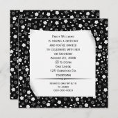 花柄プリントパーティーのカール紙 招待状 (正面/裏面)