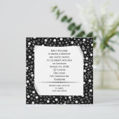 花柄プリントパーティーのカール紙 招待状 (スタンド正面)