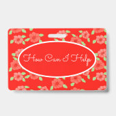 花柄プリント バッジ (裏面)