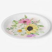 花柄プリント ペーパープレート (アングル)