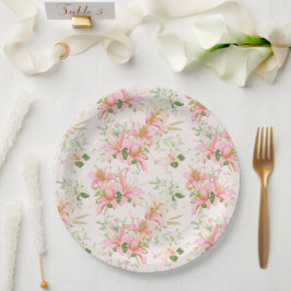 花柄プリント ペーパープレート