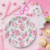 花柄プリント ペーパープレート (パーティー)