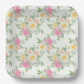 花柄プリント ペーパープレート (正面)
