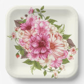 花柄プリント ペーパープレート (正面)