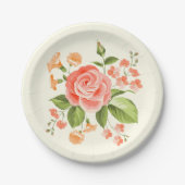 花柄プリント ペーパープレート (正面)