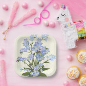 花柄プリント ペーパープレート (パーティー)