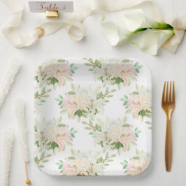 花柄プリント ペーパープレート