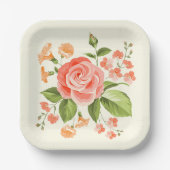 花柄プリント ペーパープレート (正面)