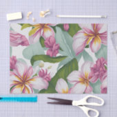 花柄プルメリア花 薄葉紙 (クラフト)