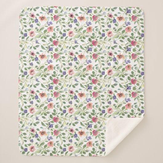 花柄ヘリオトロープ花 シェルパブランケット (正面)