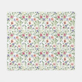 花柄ヘリオトロープ花 フリースブランケット (正面(横))