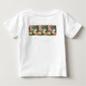花柄ベビーTシャツ ピンクのアスターズ＆彼女の名前 ベビーTシャツ (裏面)