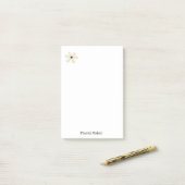 花柄ベージュのメモ ポストイット (デスク上)