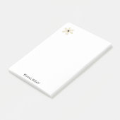 花柄ベージュのメモ ポストイット (アングル)