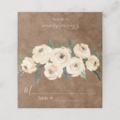 花柄ベージュブラウンブライダル席札 プレイスカード (外部開封)