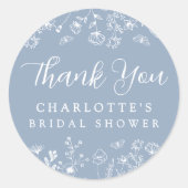 花柄ボタニカル ブライダルシャワー ラウンドシール (正面)