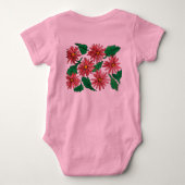 花柄ボディスーツ ベビーボディスーツ (裏面)