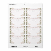 花柄ボーダー ブライダルシャワー ペーパー ラベル 名札 (フルシート)