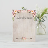 花柄ボーホーリュスティックベイビーシャワーの感謝カード 女の子 招待状 (スタンド正面)
