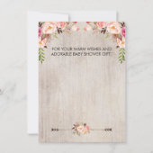 花柄ボーホーリュスティックベイビーシャワーの感謝カード 女の子 招待状 (正面)