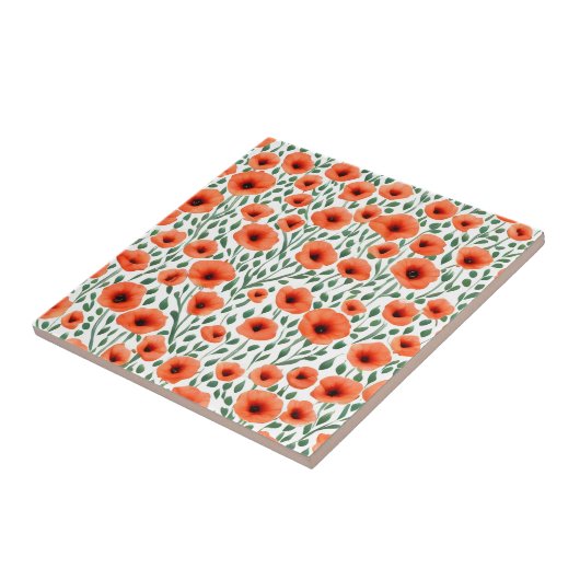 花柄ポピー花 タイル (側面)