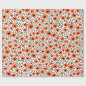 花柄ポピー花 ラッピングペーパー (フラット)