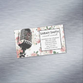 花柄マイク マグネット名刺 (インサイチュ)