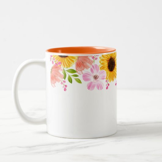 花柄マグカップ ツートーンマグカップ (左)