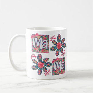 花柄マグカップ ママ 母の日 プレゼント, かわいいママのマグカップ, ピンクの花のマグカップ コーヒーマグカップ
