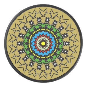 花柄マンダラ シームレス アイスホッケーパック