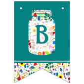 花柄メイソンジャー ベビーシャワー バンティングフラッグ (第3の旗)