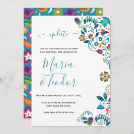 花柄メキシカンスタイルの結婚式アップデート 招待状