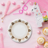 花柄メンドラデザインペーパープレート ペーパープレート (パーティー)