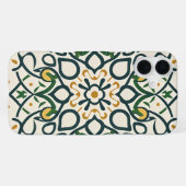 花柄モザイク、マンダラ模様 iPhoneケース (裏面横)