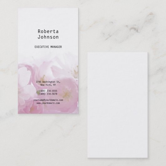 花柄モダンプロフェッショナルフェミニン 名刺 (正面/裏面)