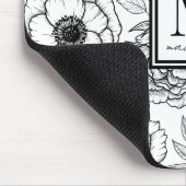 花柄モノグラパーソナライズされたフェミニンム マウスパッド (コーナー)