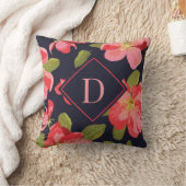 花柄モノグラム クッション (ブランケット)