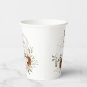 花柄ラストグリーン パンプキン 秋のブライズシャワー 紙コップ (右)