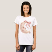 花柄リボンの三日月 Tシャツ (正面フル)