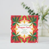 花柄レゲエパーム カスタマイズパーティー 招待状 (スタンド正面)