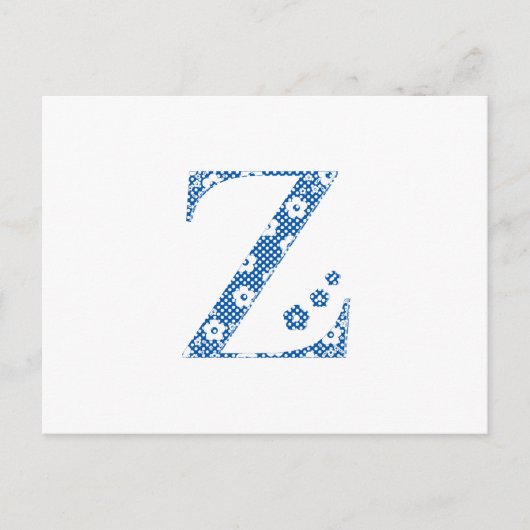 花柄レターZ（青） ポストカード (正面)